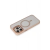 Mey İthalat®  iPhone 15 Pro Max Kılıf Roblox Lens Magsafe Standlı Kapak - Pudra