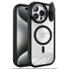 Mey İthalat®  iPhone 15 Pro Max Kılıf Teleskop Lens Magsafe Silikon Kapak - Siyah