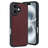 Mey İthalat®  iPhone 16 Kılıf Aras Deri Kapak - Bordo