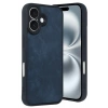 Mey İthalat®  iPhone 16 Kılıf Aras Deri Kapak - Lacivert