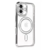 Mey İthalat®   iPhone 16 Kılıf Joke Simli Magneticsafe Kılıf - Gri