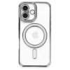 Mey İthalat®   iPhone 16 Kılıf Joke Simli Magneticsafe Kılıf - Gri