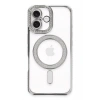 Mey İthalat®  iPhone 16 Kılıf Joke Simli Magneticsafe Kılıf - Gümüş