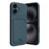 Mey İthalat®  iPhone 16 Kılıf Kelvin Kartvizitli Silikon - Koyu Yeşil