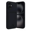 Mey İthalat®  iPhone 16 Kılıf Kelvin Kartvizitli Silikon - Siyah