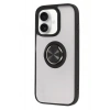 Mey İthalat®  iPhone 16 Kılıf Montreal Yüzüklü Silikon Kapak - Siyah