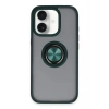Mey İthalat®  iPhone 16 Kılıf Montreal Yüzüklü Silikon Kapak - Yeşil