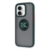 Mey İthalat®  iPhone 16 Kılıf Montreal Yüzüklü Silikon Kapak - Yeşil