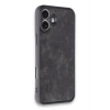 Mey İthalat®  iPhone 16 Plus Kılıf Aras Deri Kapak - Siyah