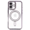 Mey İthalat®  iPhone 16 Plus Kılıf Joke Simli Magneticsafe Kılıf - Derin Mor