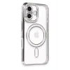 Mey İthalat®  iPhone 16 Plus Kılıf Joke Simli Magneticsafe Kılıf - Gri
