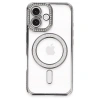 Mey İthalat®  iPhone 16 Plus Kılıf Joke Simli Magneticsafe Kılıf - Gri