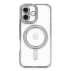 Mey İthalat®  iPhone 16 Plus Kılıf Joke Simli Magneticsafe Kılıf - Gümüş