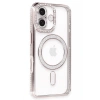 Mey İthalat®  iPhone 16 Plus Kılıf Joke Simli Magneticsafe Kılıf - Pembe