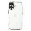 Mey İthalat®  iPhone 16 Plus Kılıf  Lensli Silikon - Gümüş