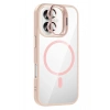 Mey İthalat®   iPhone 16 Plus Remim Lensli Magsafe Standlı Kapak - Pembe
