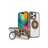 Mey İthalat® iPhone 16 Pro Banza Magsafe Standlı Kapak - Kahverengi