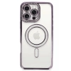 Mey İthalat®  iPhone 16 Pro Kılıf Joke Simli Magneticsafe Kılıf - Derin Mor