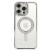 Mey İthalat®  iPhone 16 Pro Kılıf Joke Simli Magneticsafe Kılıf - Gümüş