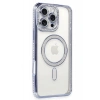 Mey İthalat®  iPhone 16 Pro Kılıf Joke Simli Magneticsafe Kılıf - Mavi