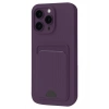 Mey İthalat®  iPhone 16 Pro Kılıf Kelvin Kartvizitli Silikon - Derin Mor