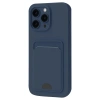 Mey İthalat®  iPhone 16 Pro Kılıf Kelvin Kartvizitli Silikon - Lacivert