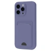 Mey İthalat®  iPhone 16 Pro Kılıf Kelvin Kartvizitli Silikon - Lila