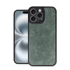Mey İthalat®  iPhone 16 Pro Max Kılıf Aras Deri Kapak - Koyu Yeşil