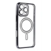 Mey İthalat®  iPhone 16 Pro Max Kılıf Joke Simli Magneticsafe Kılıf - Gri