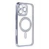 Mey İthalat®  iPhone 16 Pro Max Kılıf Joke Simli Magneticsafe Kılıf - Mavi