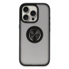 Mey İthalat®  iPhone 16 Pro Max Kılıf Montreal Yüzüklü Silikon Kapak - Siyah