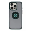 Mey İthalat®  iPhone 16 Pro Max Kılıf Montreal Yüzüklü Silikon Kapak - Yeşil