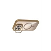 Mey İthalat®   iPhone 16 Pro Remim Lensli Magsafe Standlı Kapak - Kahverengi