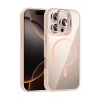 Mey İthalat®   iPhone 16 Pro Remim Lensli Magsafe Standlı Kapak - Pembe