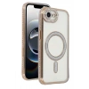 Mey İthalat®   iPhone 16E Joke Simli Magneticsafe Kılıf - Gold