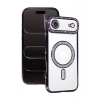 Mey İthalat®   iPhone 17 Air Joke Simli Magneticsafe Kılıf - Derin Mor