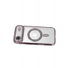 Mey İthalat®   iPhone 17 Air Joke Simli Magneticsafe Kılıf - Pembe