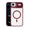 Mey İthalat®   iPhone 17 Air Remim Lensli Magsafe Standlı Kapak - Bordo