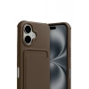 Mey İthalat®   iPhone 17 Kelvin Kartvizitli Silikon - Kahverengi