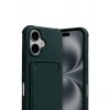 Mey İthalat®   iPhone 17 Kelvin Kartvizitli Silikon - Koyu Yeşil