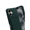 Mey İthalat®   iPhone 17 Kelvin Kartvizitli Silikon - Koyu Yeşil