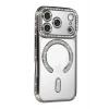 Mey İthalat®   iPhone 17 Pro Joke Simli Magneticsafe Kılıf - Gümüş