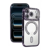 Mey İthalat®   iPhone 17 Pro Max Joke Simli Magneticsafe Kılıf - Derin Mor