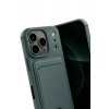 Mey İthalat®   iPhone 17 Pro Max Kelvin Kartvizitli Silikon - Koyu Yeşil