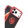 Mey İthalat®   iPhone 17 Pro Max Montreal Yüzüklü Silikon Kapak - Kırmızı