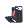 Mey İthalat®   iPhone 17 Pro Max Montreal Yüzüklü Silikon Kapak - Lacivert