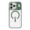 Mey İthalat®   iPhone 17 Pro Max Remim Lensli Magsafe Standlı Kapak - Koyu Yeşil