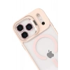 Mey İthalat®   iPhone 17 Pro Max Remim Lensli Magsafe Standlı Kapak - Pembe