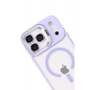 Mey İthalat®   iPhone 17 Pro Remim Lensli Magsafe Standlı Kapak - Lila