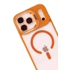 Mey İthalat®   iPhone 17 Pro Remim Lensli Magsafe Standlı Kapak - Turuncu